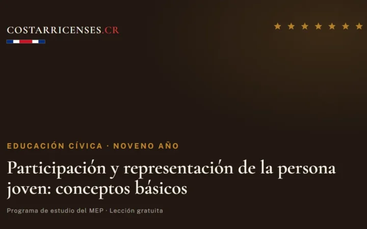 Participación y representación de la persona joven: conceptos básicos — Educación Cívica, Zapandí (Noveno año)