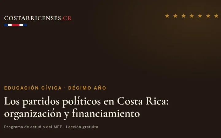 Los partidos políticos en Costa Rica: organización y financiamiento — Educación Cívica, Décimo año