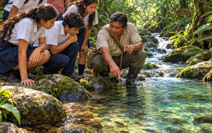 Ilustración: Pesca y cacería cabécar: peces, animales y naturaleza