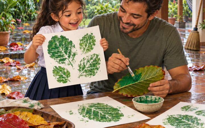 Ilustración: Pintura dactilar y sellos: pinta la naturaleza cuidándola