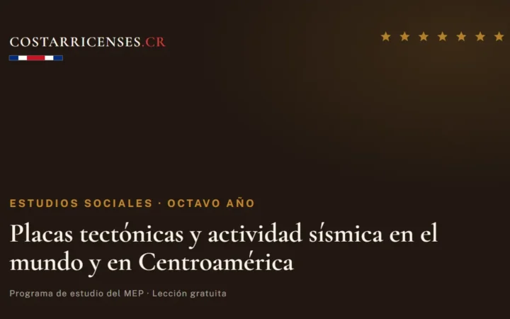 Placas tectónicas y actividad sísmica en el mundo y en Centroamérica — Estudios Sociales, Ujarrás (Octavo año)