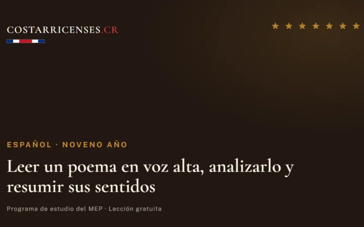 Leer un poema en voz alta, analizarlo y resumir sus sentidos — Español, Zapandí (Noveno año)