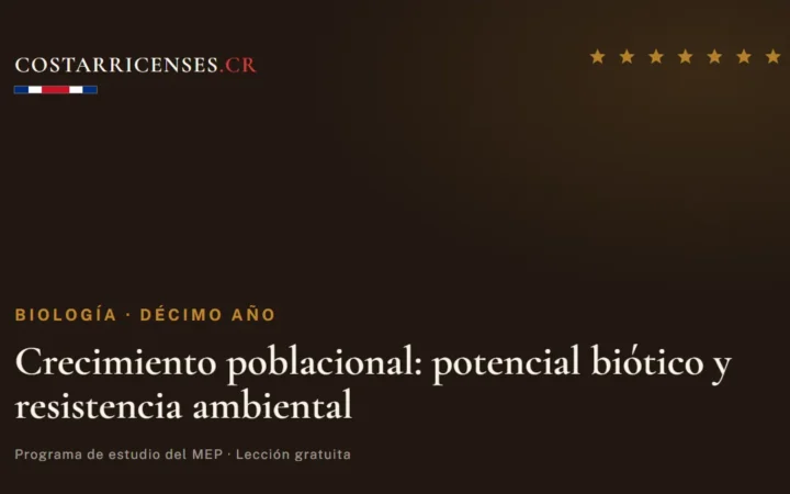 Crecimiento poblacional: potencial biótico y resistencia ambiental — Biología, Décimo año