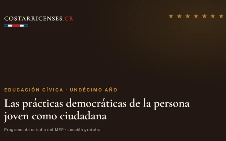 Las prácticas democráticas de la persona joven como ciudadana — Educación Cívica, Undécimo año