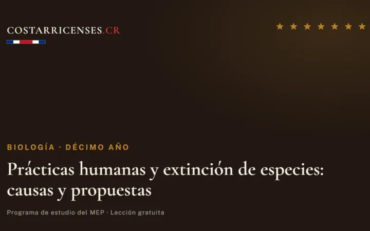 Prácticas humanas y extinción de especies: causas y propuestas — Biología, Décimo año