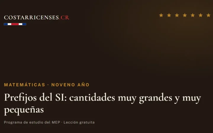Prefijos del SI: cantidades muy grandes y muy pequeñas — Matemáticas, Zapandí (Noveno año)