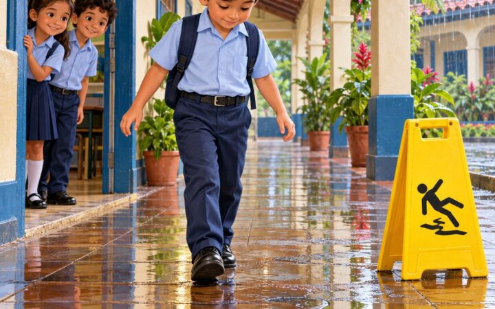 Ilustración: Prevención de accidentes en el hogar, la escuela y el taller