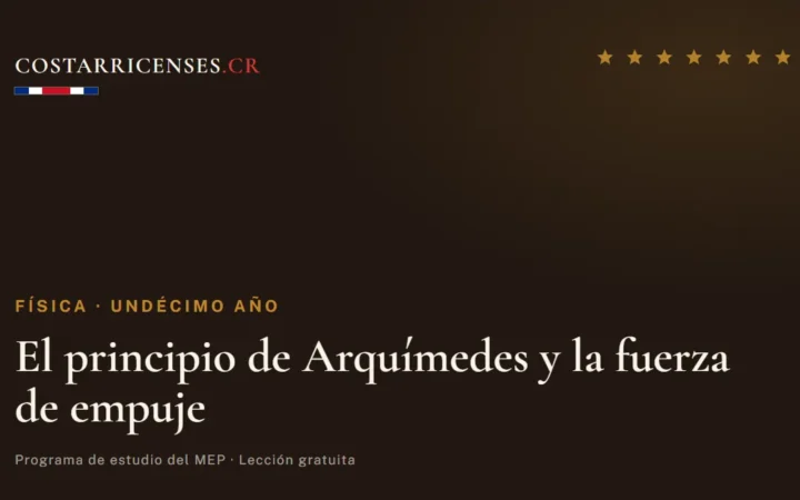 El principio de Arquímedes y la fuerza de empuje — Física, Undécimo año
