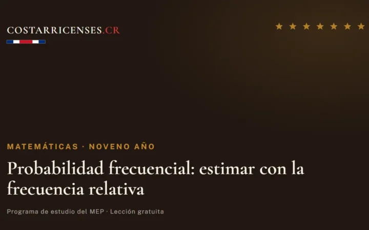 Probabilidad frecuencial: estimar con la frecuencia relativa — Matemáticas, Zapandí (Noveno año)