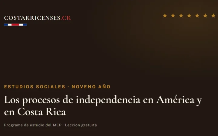 Los procesos de independencia en América y en Costa Rica — Estudios Sociales, Zapandí (Noveno año)