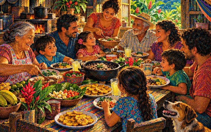 Ilustración: Puntillismo y esgrafiado: dibuja a tu familia con puntos y rayas