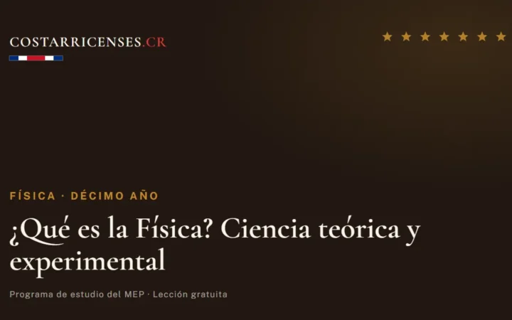 ¿Qué es la Física? Ciencia teórica y experimental — Física, Décimo año