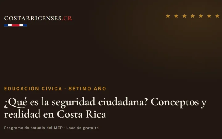 ¿Qué es la seguridad ciudadana? Conceptos y realidad en Costa Rica — Educación Cívica, Térraba (Sétimo año)