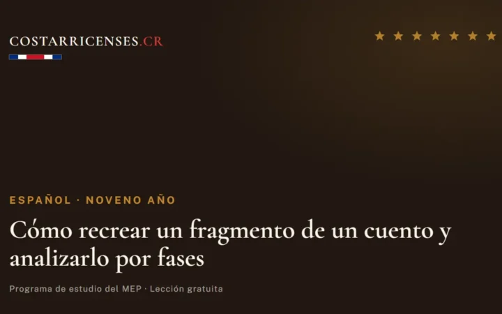 Cómo recrear un fragmento de un cuento y analizarlo por fases — Español, Zapandí (Noveno año)
