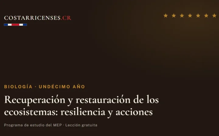 Recuperación y restauración de los ecosistemas: resiliencia y acciones — Biología, Undécimo año