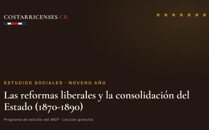 Las reformas liberales y la consolidación del Estado (1870-1890) — Estudios Sociales, Zapandí (Noveno año)