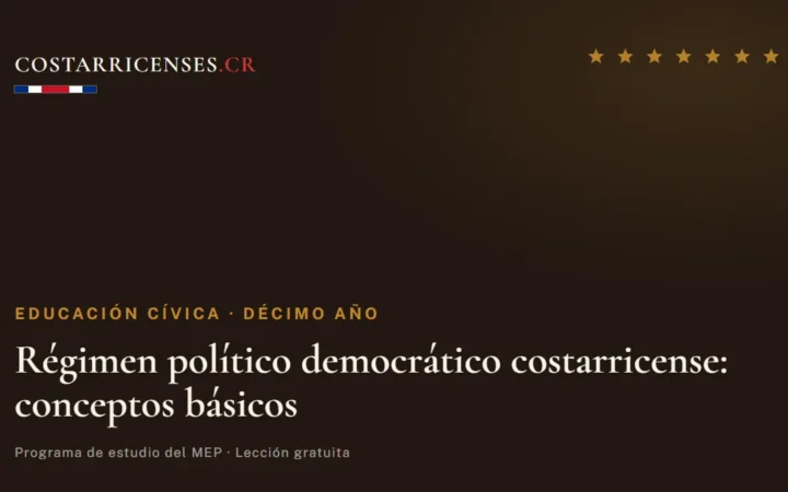 Régimen político democrático costarricense: conceptos básicos — Educación Cívica, Décimo año