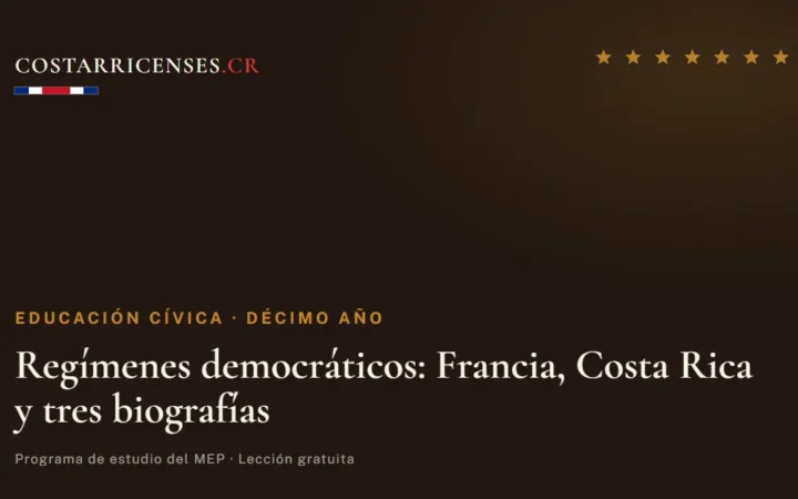 Regímenes democráticos: Francia, Costa Rica y tres biografías — Educación Cívica, Décimo año