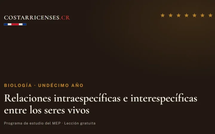 Relaciones intraespecíficas e interespecíficas entre los seres vivos — Biología, Undécimo año