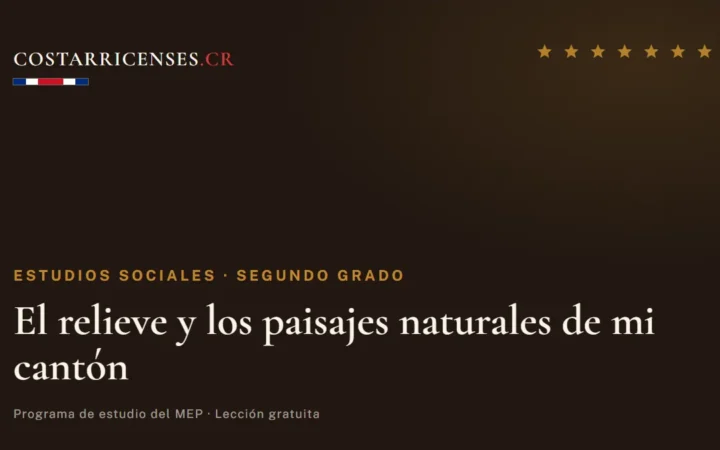 El relieve y los paisajes naturales de mi cantón — Estudios Sociales, Segundo grado