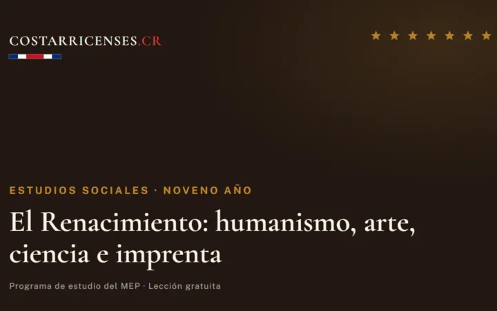 El Renacimiento: humanismo, arte, ciencia e imprenta — Estudios Sociales, Zapandí (Noveno año)