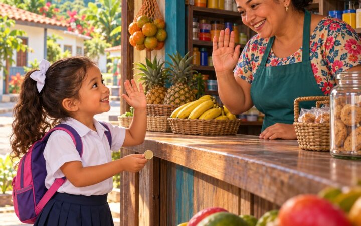 Ilustración: Saludos y cortesía en inglés para niños: hello, thank you y más