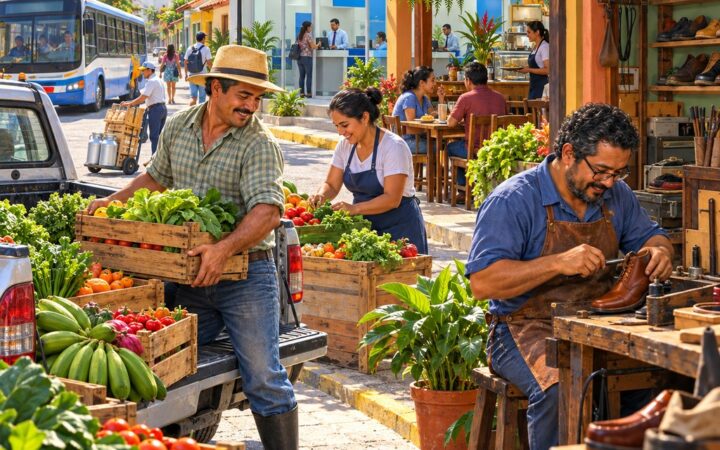 Ilustración: Sectores de la economía y derechos del trabajador en Costa Rica