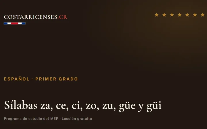 Sílabas za, ce, ci, zo, zu, güe y güi — Español, Primer grado
