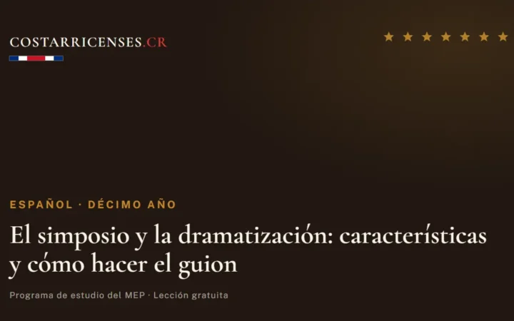 El simposio y la dramatización: características y cómo hacer el guion — Español, Décimo año