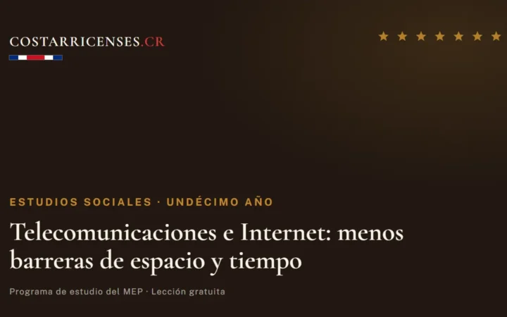 Telecomunicaciones e Internet: menos barreras de espacio y tiempo — Estudios Sociales, Undécimo año