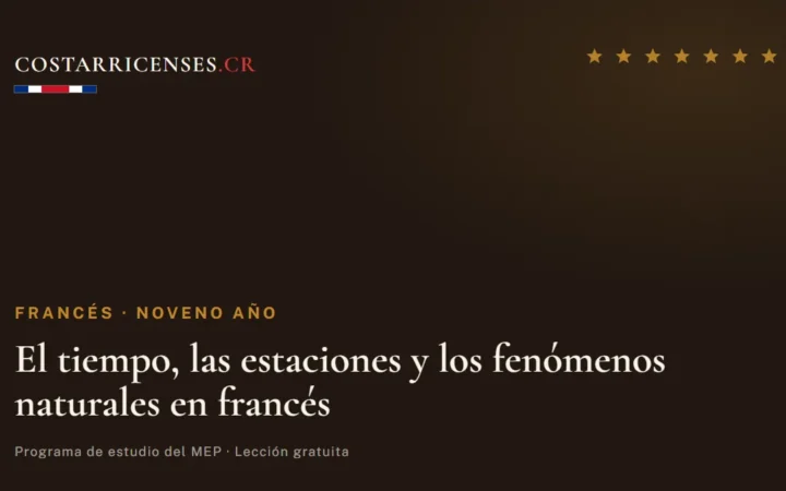 El tiempo, las estaciones y los fenómenos naturales en francés — Francés, Zapandí (Noveno año)