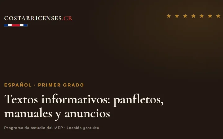 Textos informativos: panfletos, manuales y anuncios — Español, Primer grado