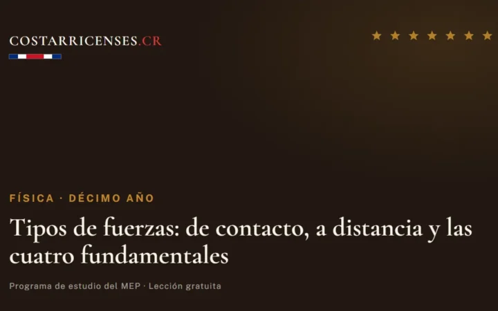 Tipos de fuerzas: de contacto, a distancia y las cuatro fundamentales — Física, Décimo año