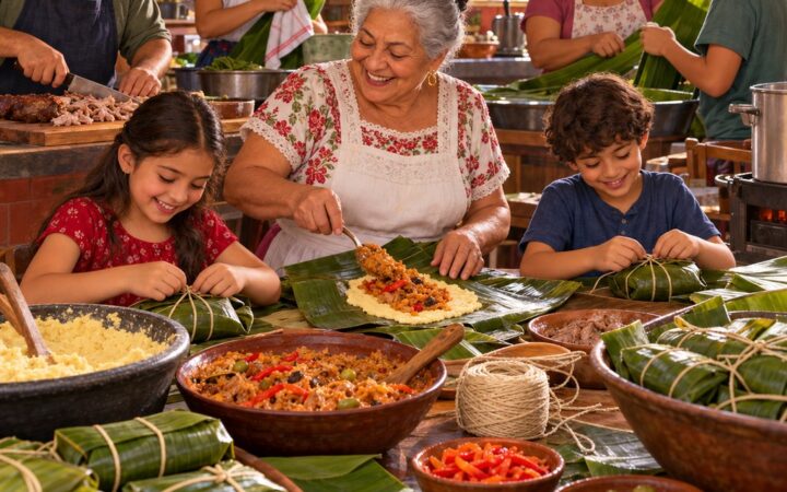 Ilustración: Tradiciones y costumbres: convivir en familia y comunidad