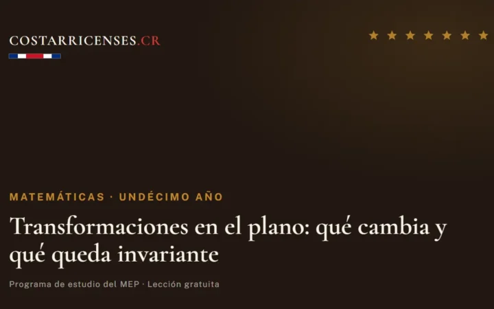 Transformaciones en el plano: qué cambia y qué queda invariante — Matemáticas, Undécimo año