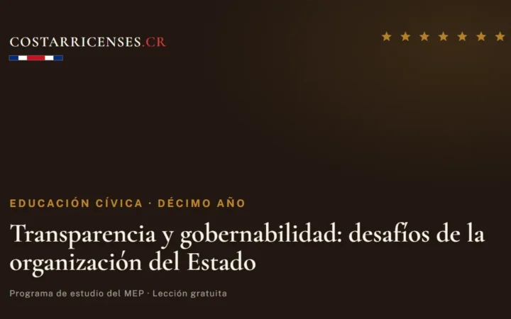 Transparencia y gobernabilidad: desafíos de la organización del Estado — Educación Cívica, Décimo año