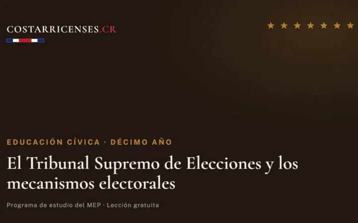 El Tribunal Supremo de Elecciones y los mecanismos electorales — Educación Cívica, Décimo año