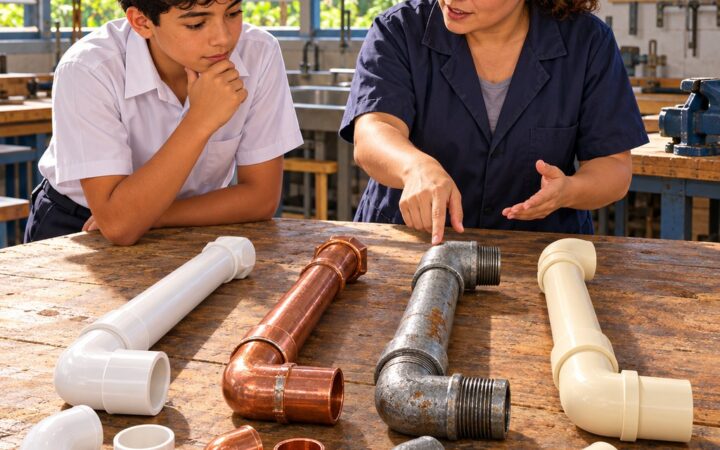 Ilustración: Tuberías de PVC, cobre, hierro galvanizado y CPVC: tipos y usos