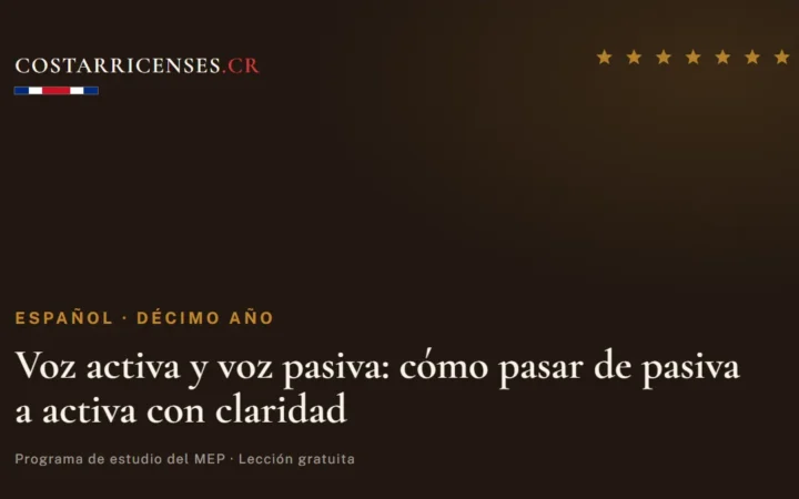 Voz activa y voz pasiva: cómo pasar de pasiva a activa con claridad — Español, Décimo año