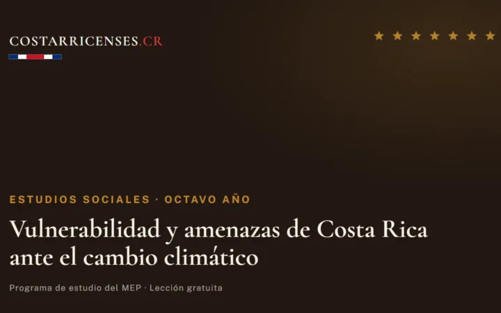 Vulnerabilidad y amenazas de Costa Rica ante el cambio climático — Estudios Sociales, Ujarrás (Octavo año)